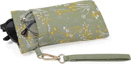 Dubbele Brillenzak met Draagriem en Squeeze Top Sluiting