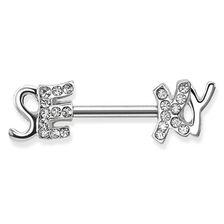 Tepelpiercing sexy 1.6x12 - wit - LMPiercings