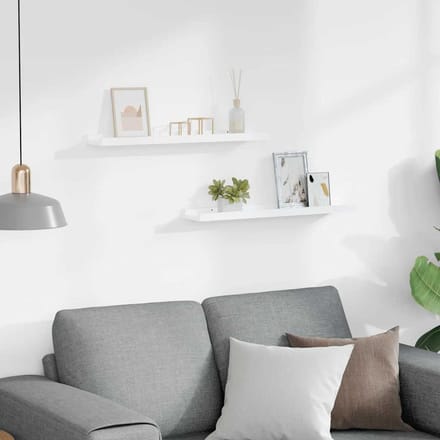 vidaXL - Fotoplanken - 2 - st - 60x9x3 - cm - MDF - wit
