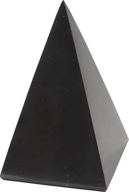 Gepolijste hoge shungiet piramide 6x12 cm