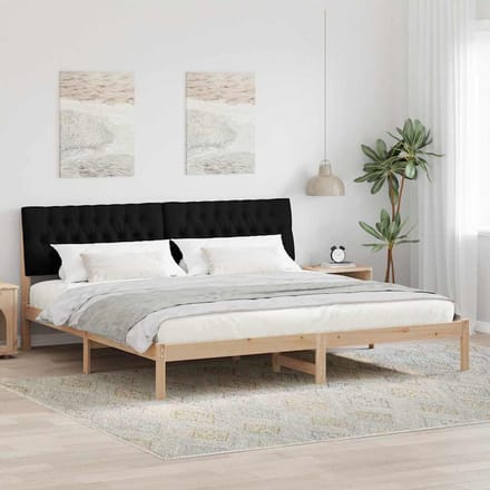vidaXL - Bedframe - met - Gevoerde - Hoofdbord - Bruin - 200 - x - 200 - cm