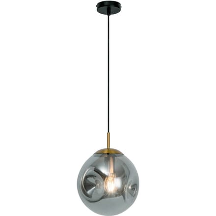 Viokef Hanglamp Oscar met glazen kap, rookgrijs