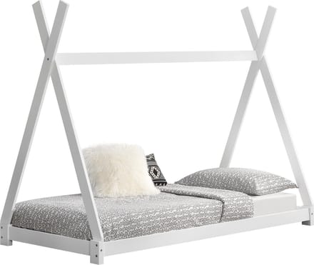 Juniorbed - Tipi met bedbodem 90x200cm - wit mat gelakt