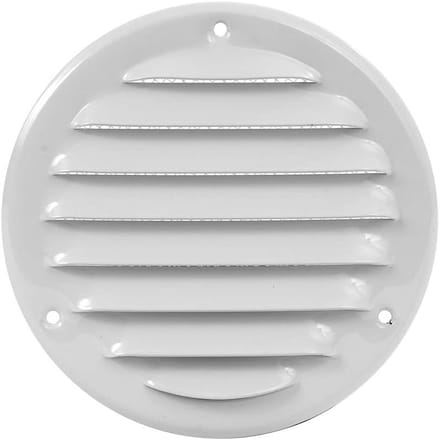 Metalen ventilatierooster - Rond rooster - Ruimte ventileren - Insectenwerend net - 140mm buitendiameter - Wit