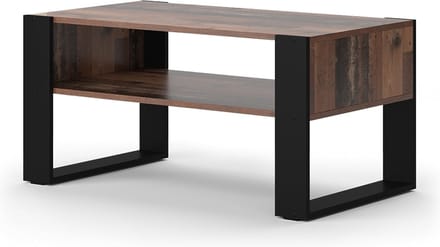 Vicco Olli Salontafel – 92 x 52.4 cm met plank Antiek hout