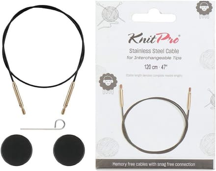 Roestvrij Staal Vaste Verwisselbare Breikabel 120cm met Eindkappen en Kabel Sleutel - 1 Set