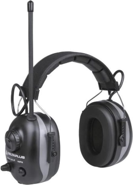 Delta Plus Gehoorbescherming Pit met radio - Zwart | Rood - One size