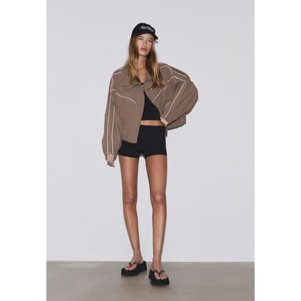 Stradivarius Mini-shorts met omslag  Zwart S