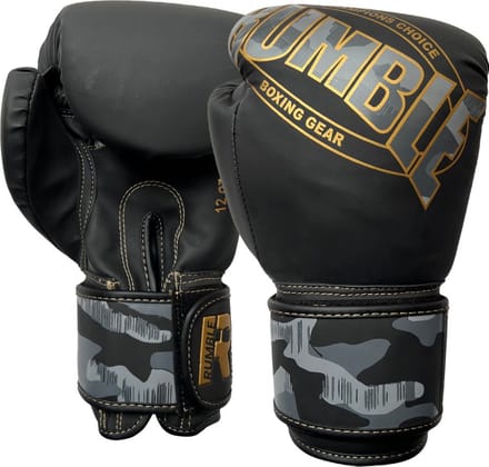 Bokshandschoenen Rumble Camo Zwart-Goud 12 Oz