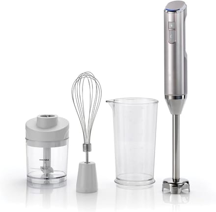 Staafmixer Set - Hakmolen - Groentesnijder - Soepmaker - Draadloos - Zilver