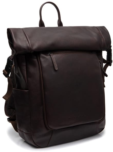 Chesterfield Remo Waxed Pull Up Rolltop Rugzak met 15" Laptopvak - Bruin