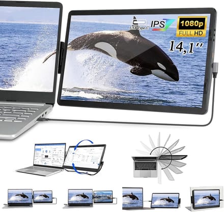 Draagbaar Full HD IPS Dual Monitor 14,1 Inch voor Laptop PC Mac