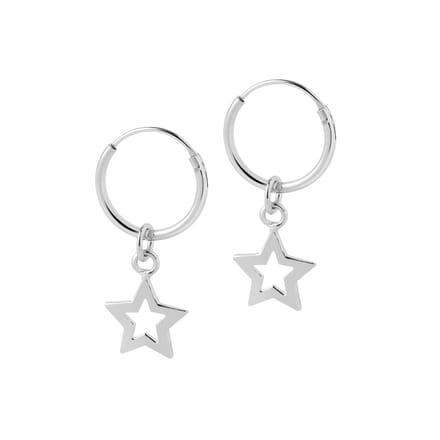 Zilver Hoop met Open Ster 12 MM