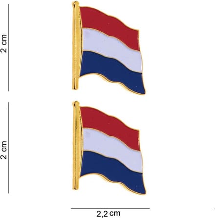 Embleem metaal Nederlandse vlag 2st. pin