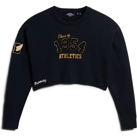 Superdry - Korte Varsity trui met ronde hals - Dames - Sweaters