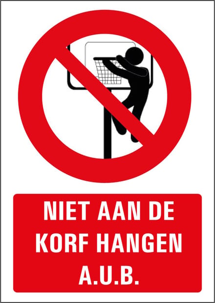 Niet aan de korf hangen tekststicker 210 x 148 mm (A5)