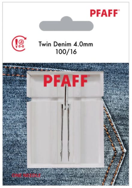 Pfaff Tweelingnaald Denim / 100 / 4 mm (1 stuk) Naalden