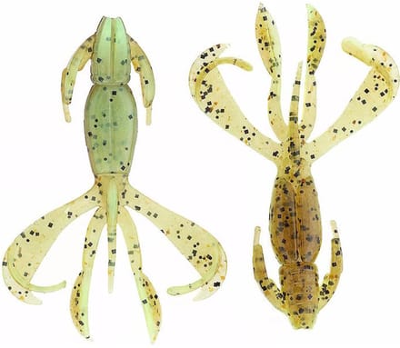 Keitech Crazy Flapper 2.4 (6 cm) Softbait - 8 stuks Green Pumpkin Chartreuse 401T