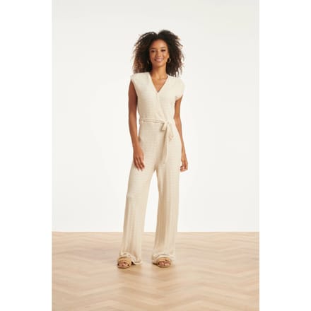 Smashed Lemon Jumpsuit met structuur en tailleceintuur |