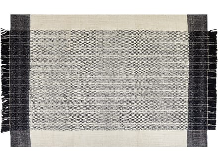 KETENLI - Modern vloerkleed - Gebroken wit - 140 x 200 cm - Wol