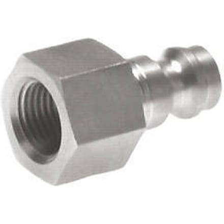 RVS DN 5 Luchtkoppeling Insteeknippel G 3/8 inch Binnendraad - CLP5-F-S-RED-SV-038