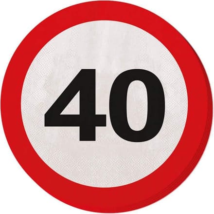 Folat - Servetten - Verkeersbord 40 (20 stuks)