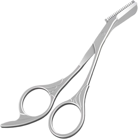 Stainless Steel Eyebrow Scissors with Comb - Precise Trimming Tool for Perfect Eyebrows