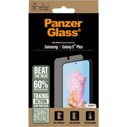 PanzerGlass All-in-One Ultra-Wide Fit Anti-Bacterial Screenprotector geschikt voor Samsung Galaxy S25 Plus