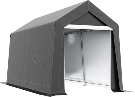 Outsunny Opslagtent Garage - Tuintent, Garagetent, Bergingstent - Donkergrijs