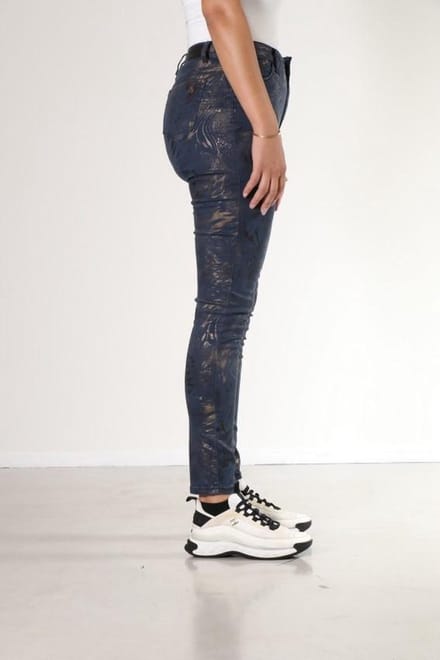 New Star Maine navy foil print broek L31 - 36
