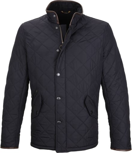 Barbour Quilted Jas Powell Donkerblauw - Maat M - Heren - Winterjassen