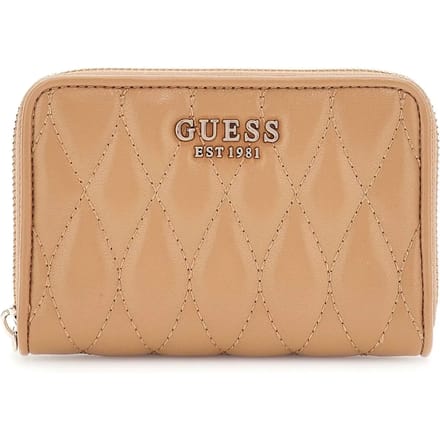 GUESS portemonnee Valla Zip Around Wallet Beige Lichtbruin