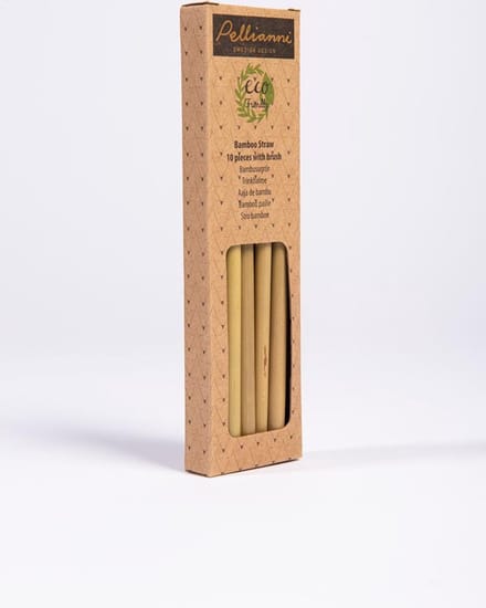 Bamboe drinkriekjes + reinigingsborsteltje