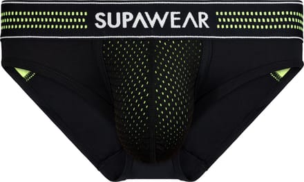 SUPAWEAR Mesh Brief Neon Green - MAAT L - Heren Ondergoed - Slip voor Man - Mannen Brief