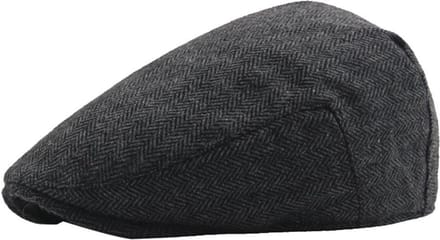 Flatcap platte pet - grijs zwart - maat 58 - Winterpet