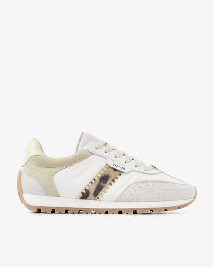 VIA VAI Scott Sara Sneakers Dames - Leer,Su�de,Textiel - Geel