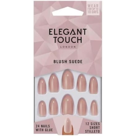 Core Colour Nails With Glue Short Stiletto #blush Suede