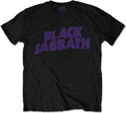 Black Sabbath - Wavy Logo Kinder Tshirt - Kids tm 12 jaar - Zwart