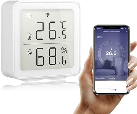 Draadloze Wifi Temperatuur- en Vochtigheidssensor voor Thuis - Werkt met Alexa en Smart Home Apps