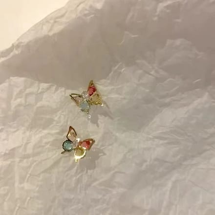 dames vlinder oorknoppen zirkonia- 10mm-10mm-goud