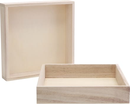 Houten frame met rand, afm 16,2x16,2x3 cm, 10 stuk/ 1 doos