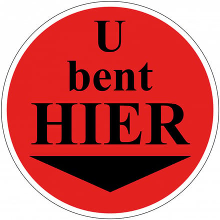 U bevindt zich hier bordje, kunststof 100 mm