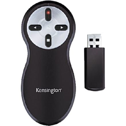 Kensington 2.4Ghz Draadloze Presenter - Klikker voor Presentaties - Pointer met Rode Laser - Zwart