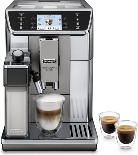 Volautomatische espressomachine met bonenmaler - De'Longhi - Primadonna elite - ECAM650.55.MS - 14 recepten - Grijs
