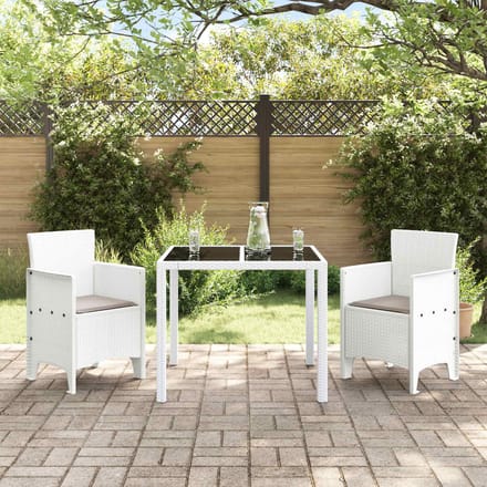 vidaXL Tuinstoel met kussen 2 pcs Wit 53 x 49 x 85 cm Polypropyleen