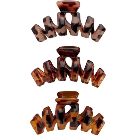 brushworks Tortoiseshell Claw Clips - 3 Pack