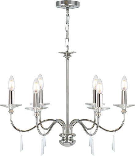 Elstead Lighting LED Kroonluchter | 6X E14 Max 60W | Dimbaar | Polished Nickel