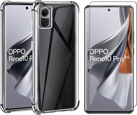 Hoesje geschikt voor Oppo Reno 10 5G / 10 Pro 5G - Screenprotector Glas - Shockproof Transparant