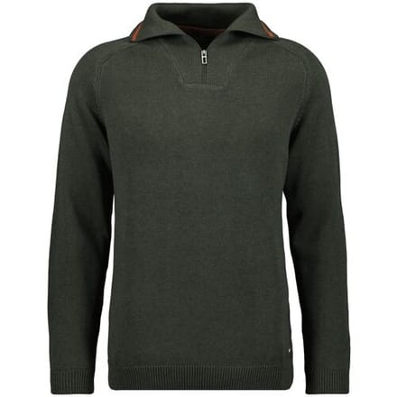 Ragman Trui Cotton Troyer Zip Raglan Sleeve Khaki / male