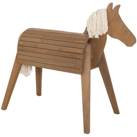 ROBA Houten speelpaard voor buiten (groot (64x151x123 cm), Teak)